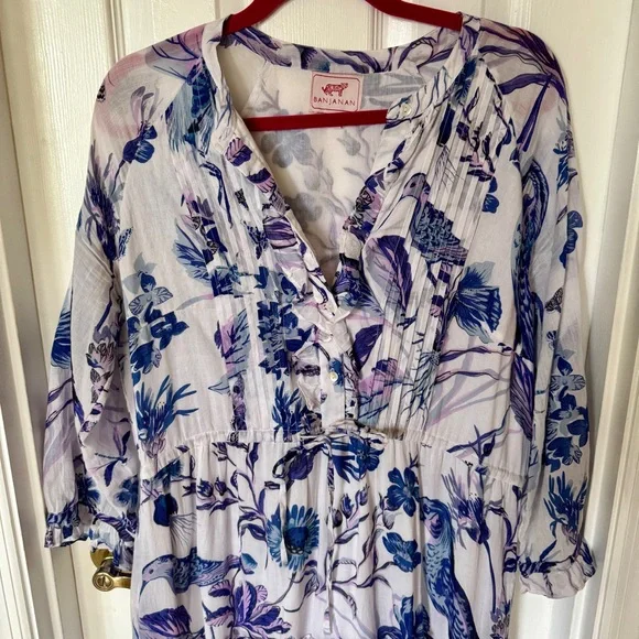 Banjanan Floral Blue and Lilac Maxi Dress - Picture 3 of 11